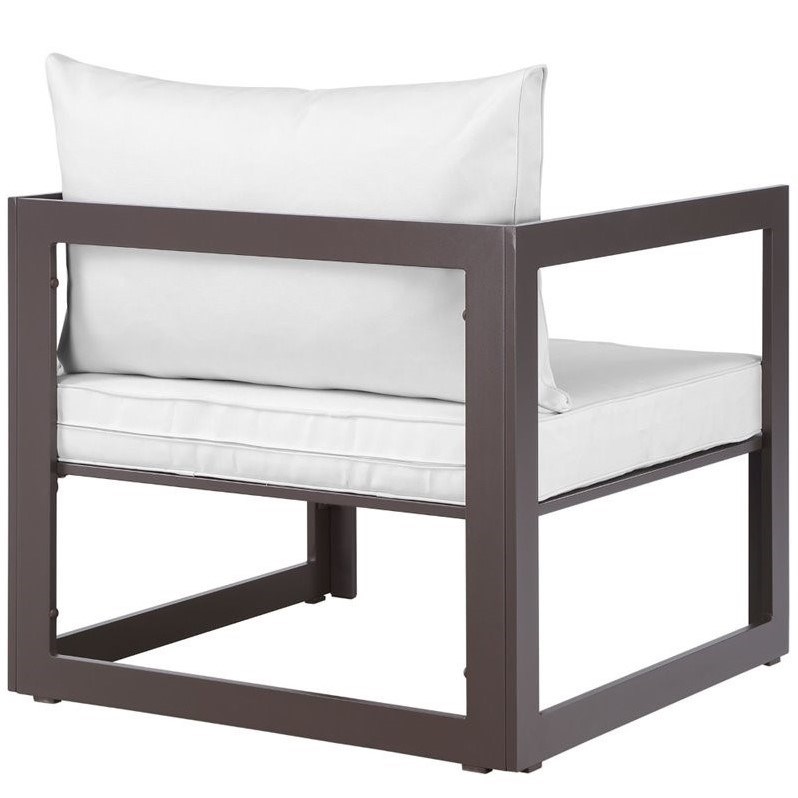 Modway Fortuna Outdoor Armchair in Brown and White