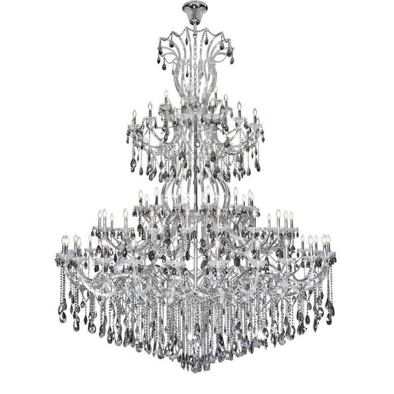 Elegant Lighting Maria Theresa 84 Light Royal Cut Crystal Chandelier in Chrome