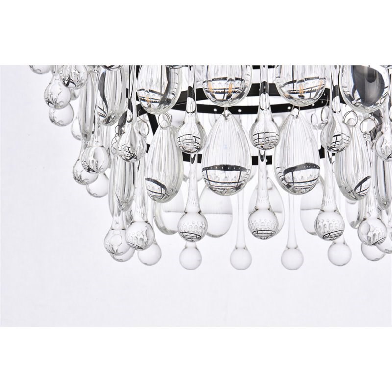 Elegant Lighting Nordic 4-Lights Contemporary Iron and Glass Pendant in Black