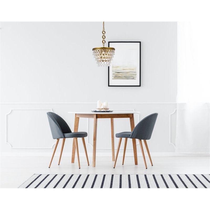 Elegant Lighting Nordic 4-Lights Contemporary Iron and Glass Pendant in Brass