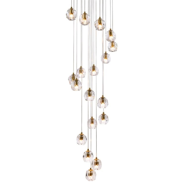 Elegant Lighting Eren 18-Light Stainless Steel and Glass Pendant in Gold