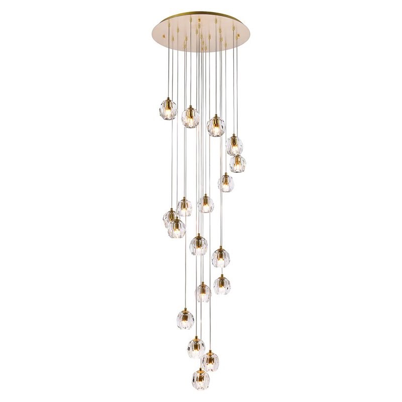 Elegant Lighting Eren 18-Light Stainless Steel and Glass Pendant in Gold