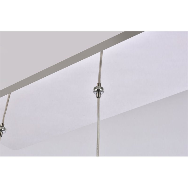 Elegant Lighting Eren 3-Light Stainless Steel & Glass Pendant in Chrome