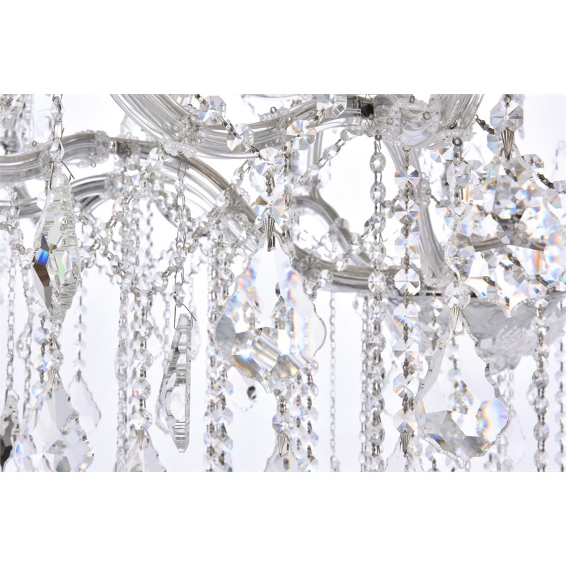 Elegant Lighting Maria Theresa 49-Light Crystal Glass Chandelier in Chrome/Clear