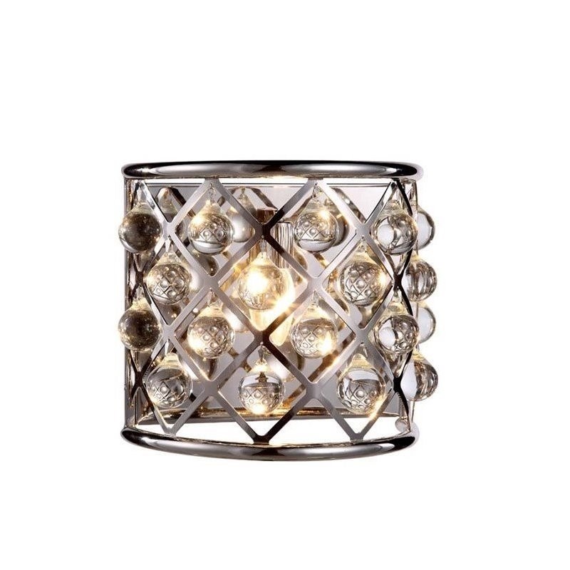 Elegant Lighting Madison Royal Crystal Wall Sconce in Polished Nickel