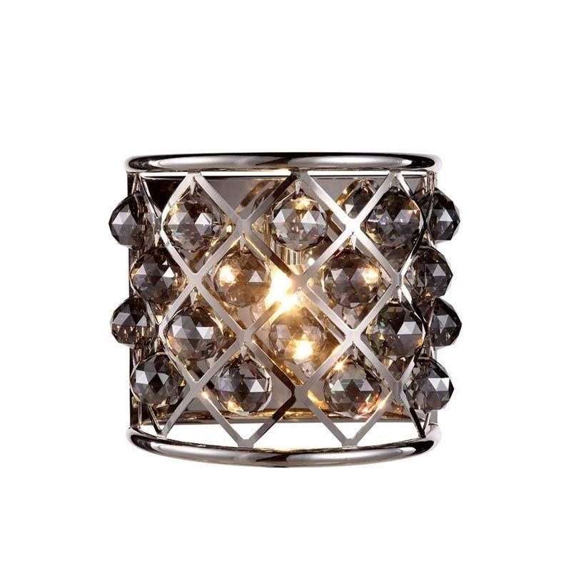 Elegant Lighting Madison Royal Crystal Wall Sconce in Polished Nickel