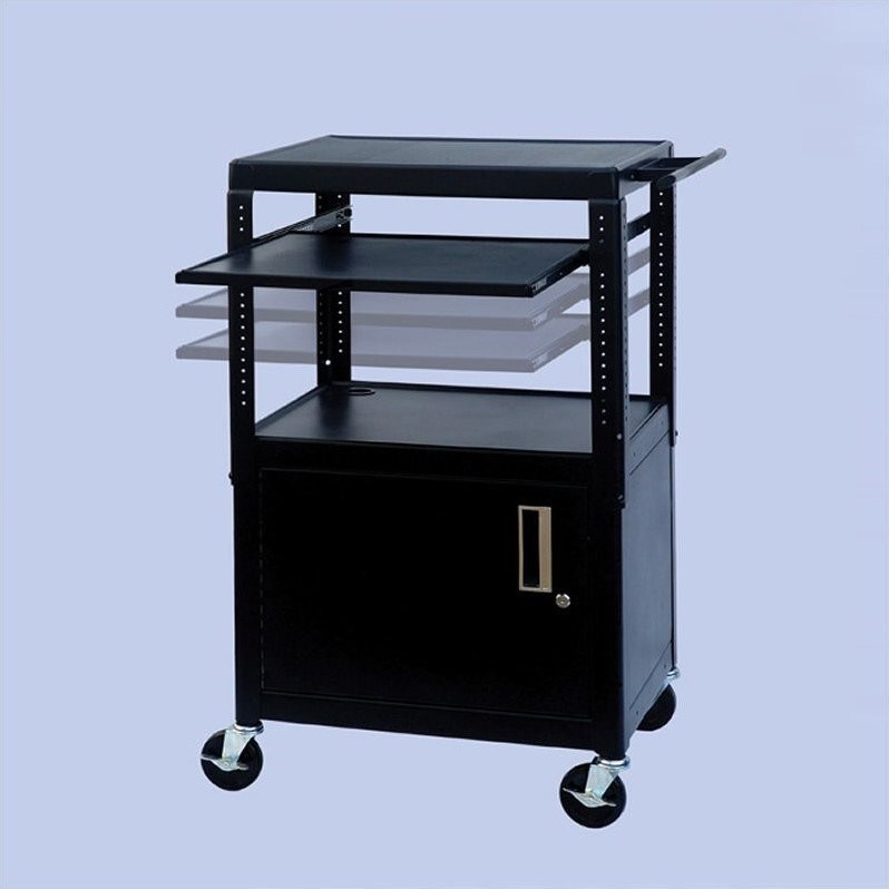 VTI FSC Adjustable Cabinet Cart With Front/Back Pull Out Shelf