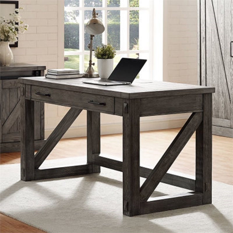 Martin Furniture Avondale Computer Desk in Gray and Weathered Oak