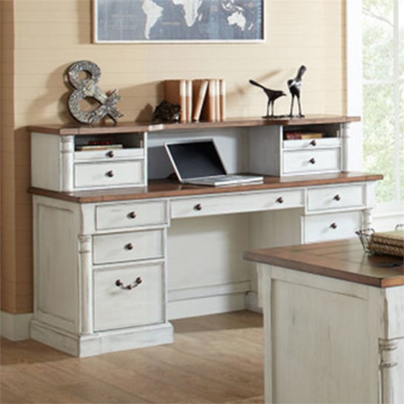 Martin Furniture Durham Executive Desk in Weathered White | Homesquare