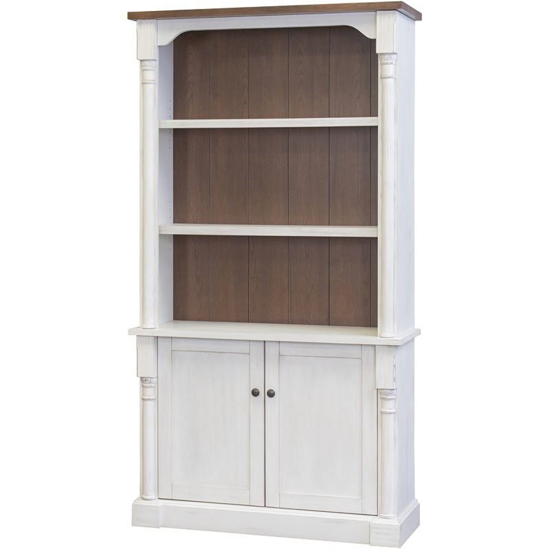 Martin Furniture Durham 3 Shelf Bookcase in Weathered White