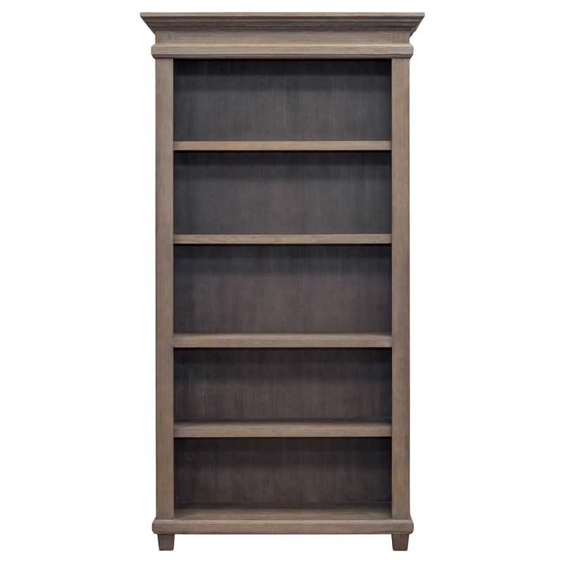 Martin Furniture Carson 5 Shelf Open Bookcase in Weathered Dove