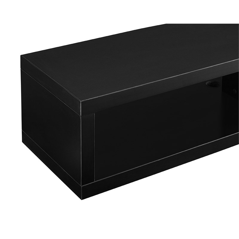 Wall Mounted Wood TV Console Entertainment Center Wall Decor 60-inch Black