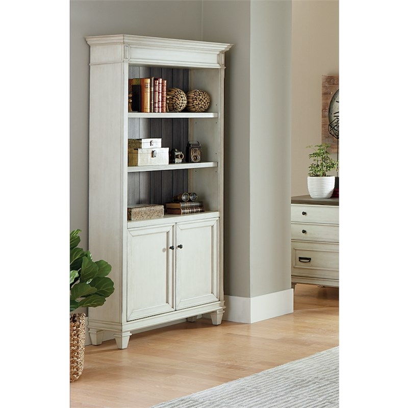 Martin Furniture Wood Bookcase With, Assembled White Bookcase With Doors