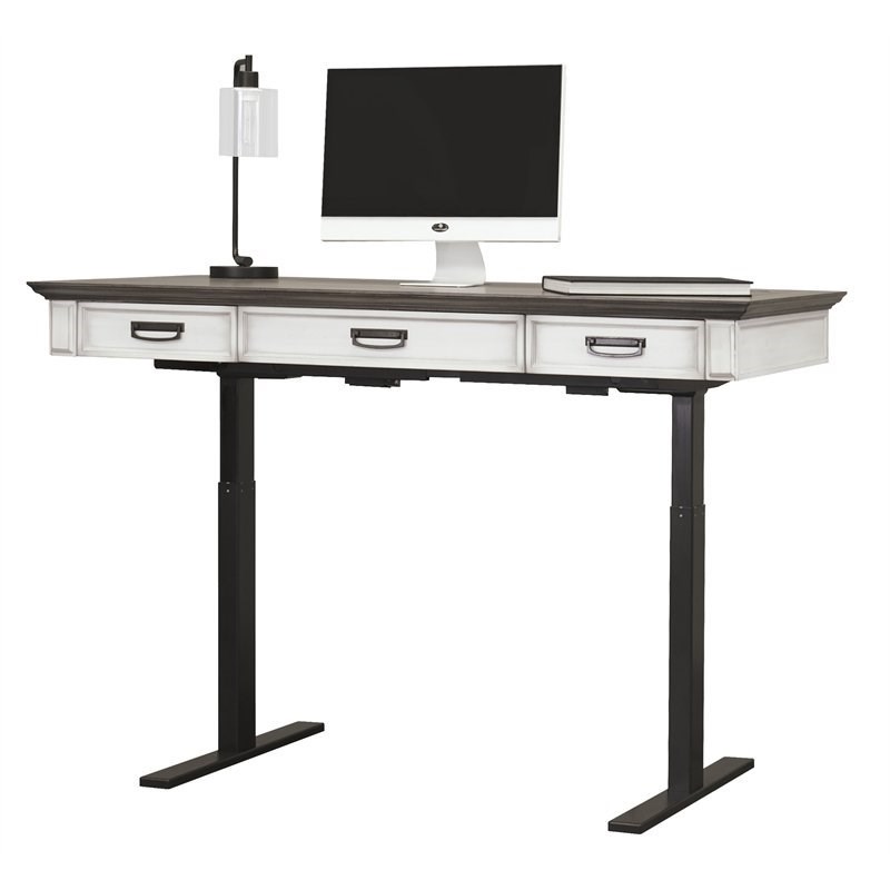 Martin Furniture Electric Wood Sit/Stand Desk in White
