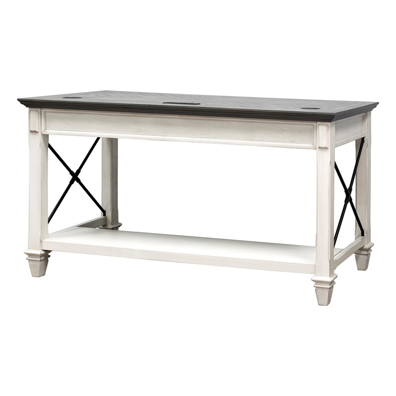 Martin Furniture Contemporary Wood Writing Table in Weathered White