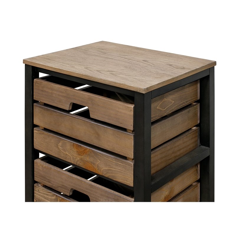 Sullivan Rustic Storage Chest With Removable Wood Crates Brown
