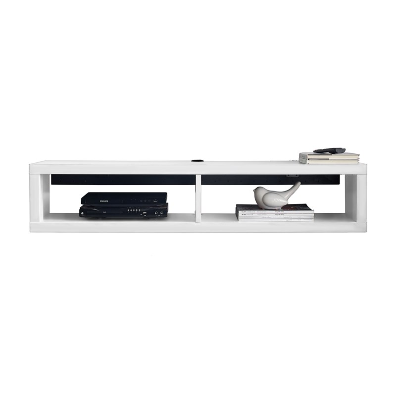 Wall Mounted Wood TV Console Entertainment Center Wall Decor 48-inch White