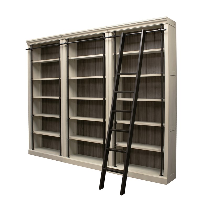 Fully Assembled 8 Tall Bookcase Wall, Ready Assembled White Bookcase
