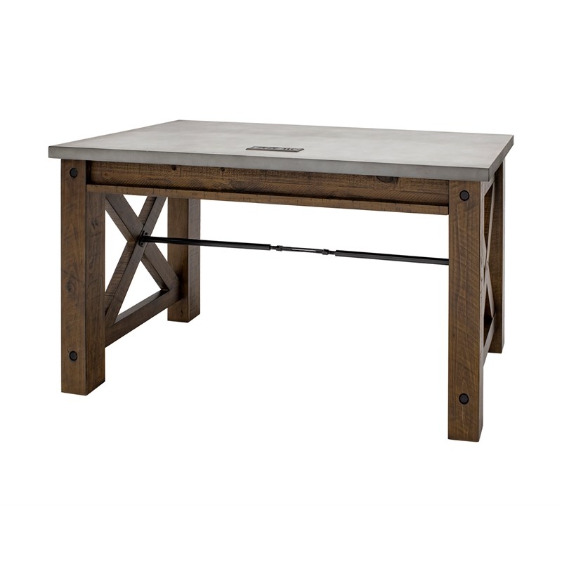 Rustic Wood Writing Desk Writing Table Office Desk Brown Concrete Top