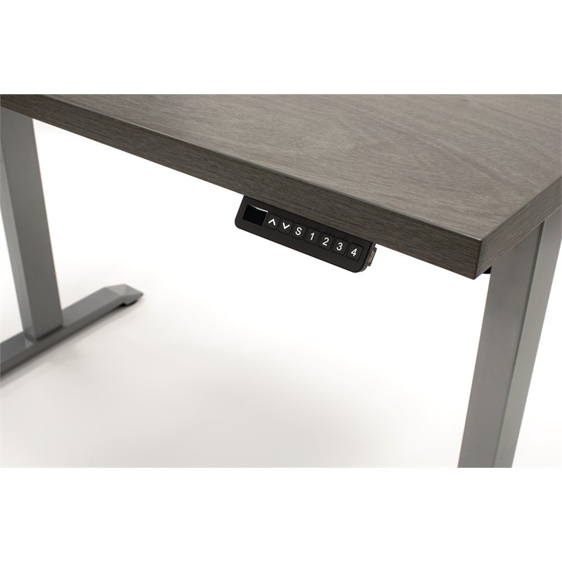 Electric Height Adjustable Desk Laminate Wood Sit-Stand Table Office Desk Gray