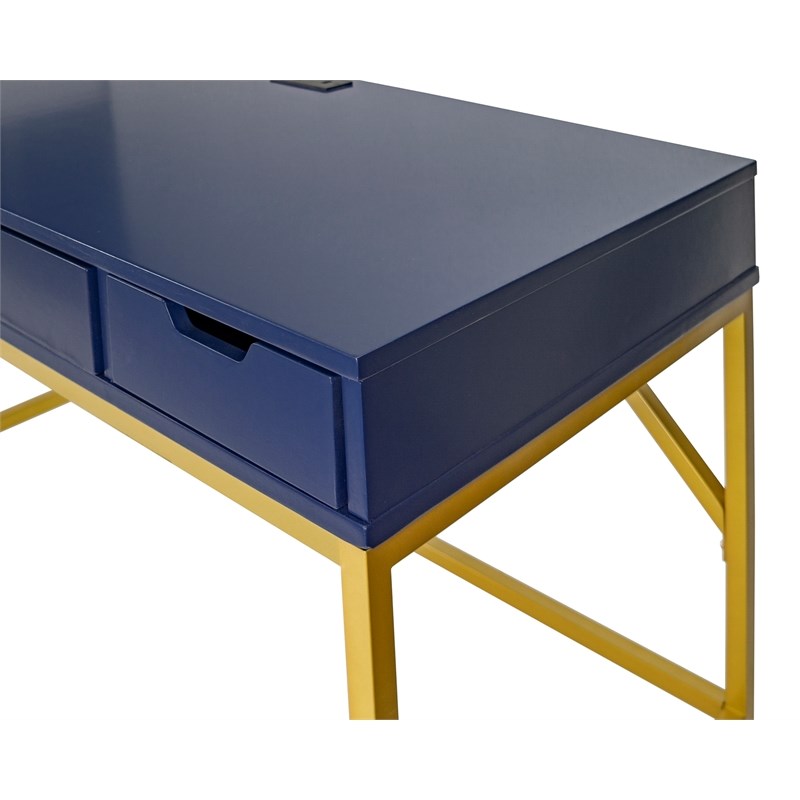 Contemporary Wood Writing Desk Writing Table Office Desk Blue