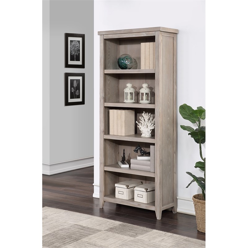 Farmhouse Open Wood Bookcase Bookcase Shelves Office Storage Light Brown