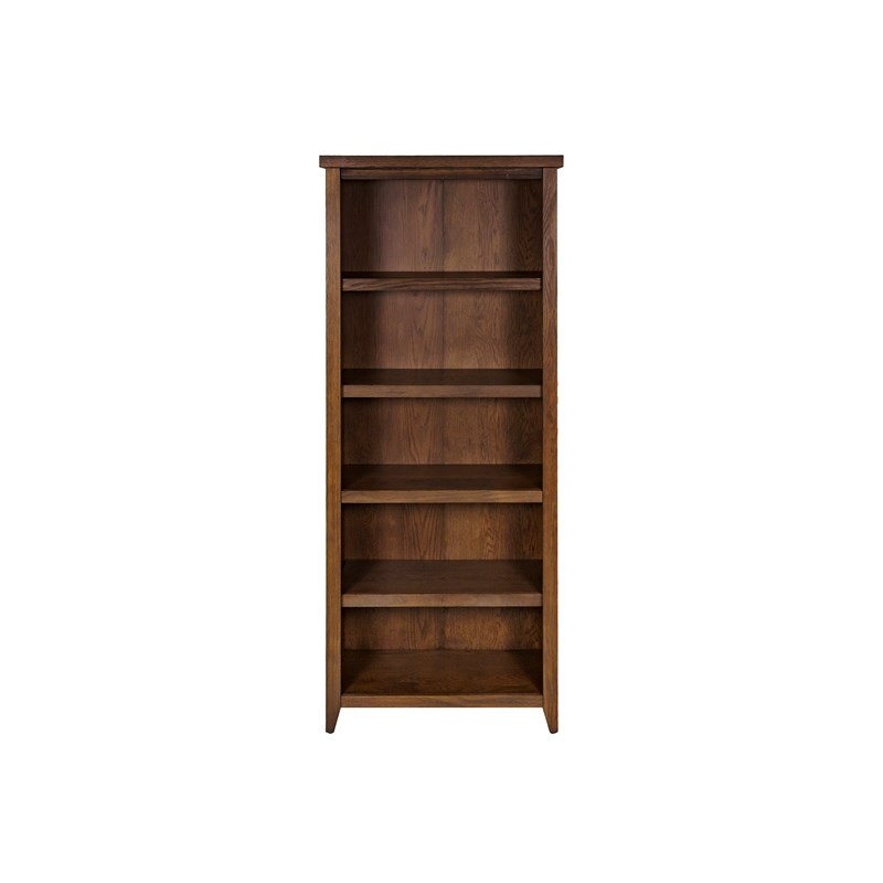 Farmhouse Open Wood Bookcase Bookcase Shelves Office Storage Brown