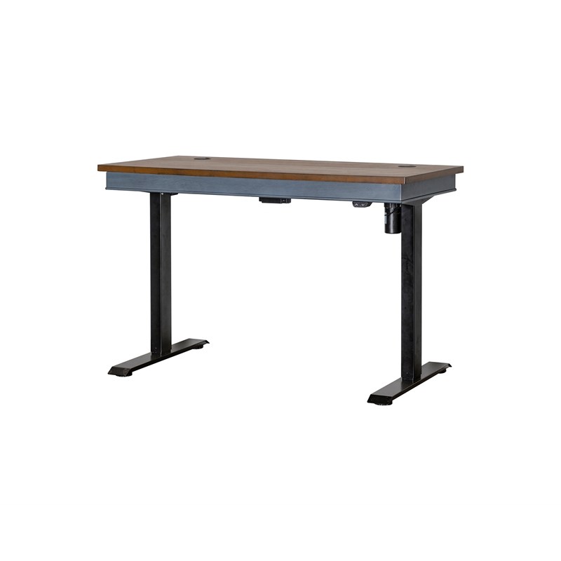 Farmhouse Electric Sit/Stand Desk Height Adjustable Blue Wood