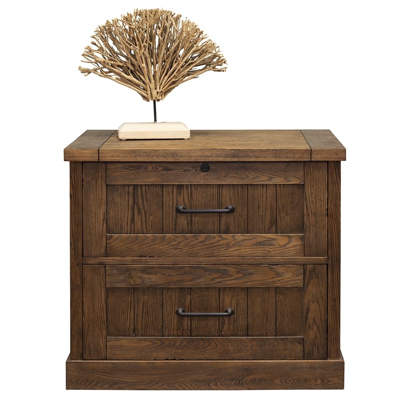 Avondale Wood Lateral File With Locking File Drawer Fully Assembled Brown