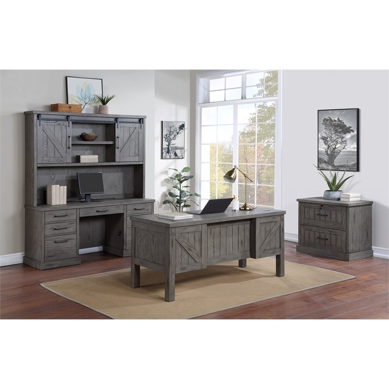 Avondale Wood Lateral File With Locking File Drawer Fully Assembled Gray