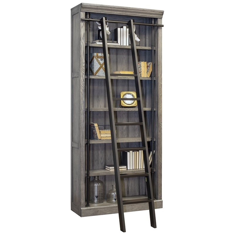 Avondale 8' Tall Wood Bookcase Display Shelf for Office Fully Assembled Gray