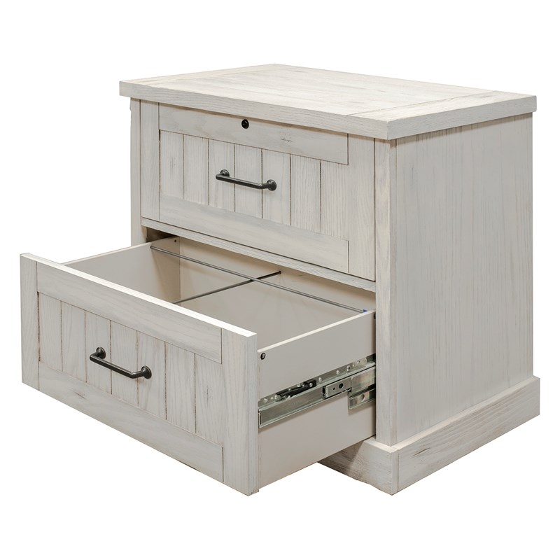 Avondale Wood Lateral File With Locking File Drawer Fully Assembled White