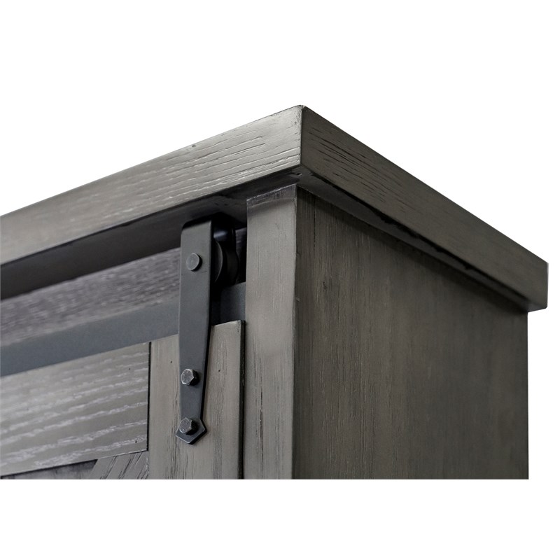 Rustic Wood Hutch With Wood Doors Storage Hutch Fully Assembled Gray