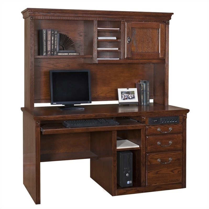 Martin Furniture Huntington Oxford Single Pedestal Wood Computer Desk
