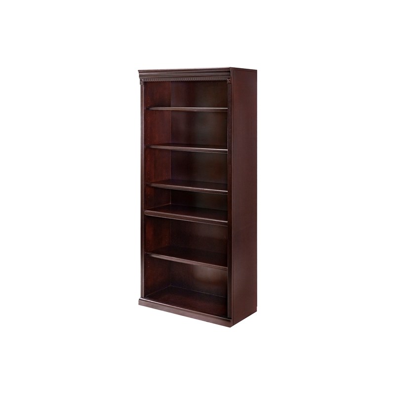 Martin Furniture Huntington Club 6-Shelf Wood Bookcase in Vibrant Cherry