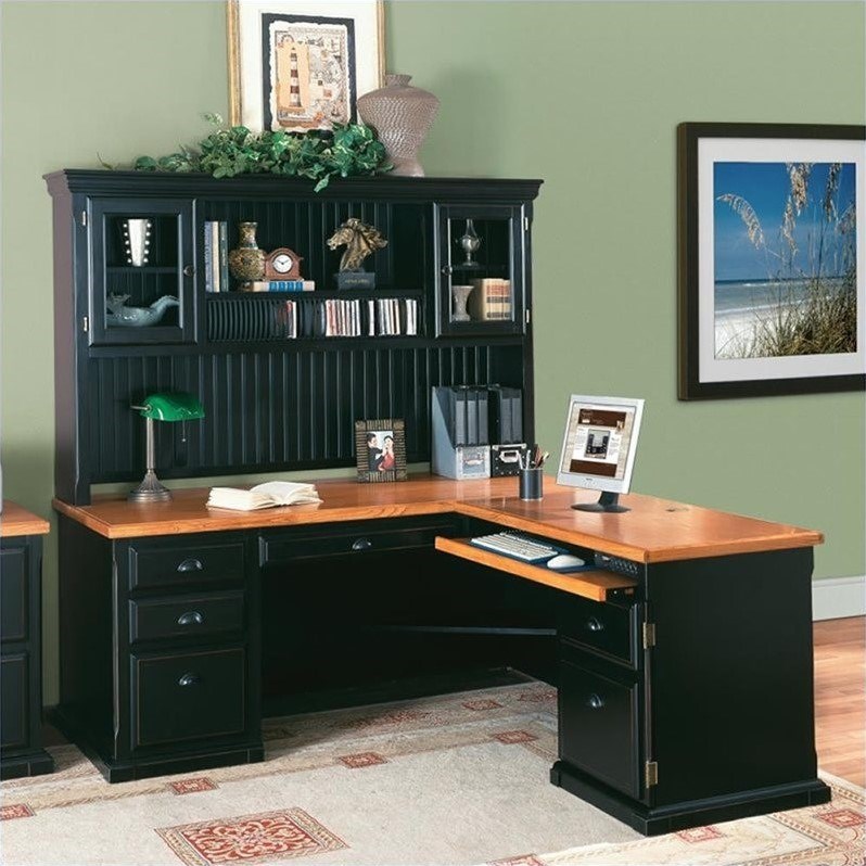 Martin Furniture Southampton LHF L-Shaped Executive Desk in Oynx Black