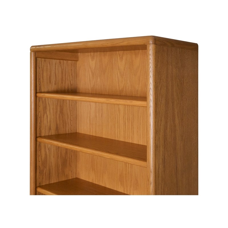 Five Shelf Wood Bookcase in Medium Oak Storage Shelves Office Cabinet