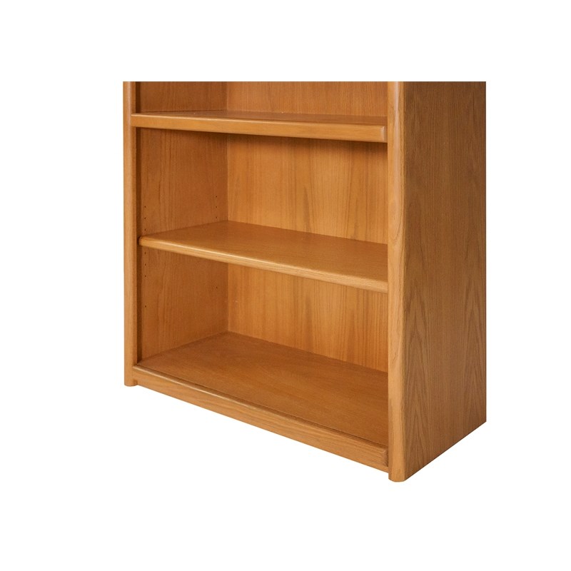 Six Shelf Wood Bookcase in Medium Oak Storage Cabinet Office Shelving