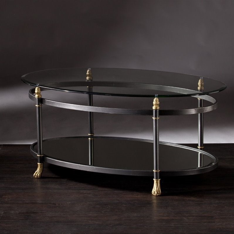 Allesandro 3 Piece Oval Glass Coffee Table and Set of 2 End Table
