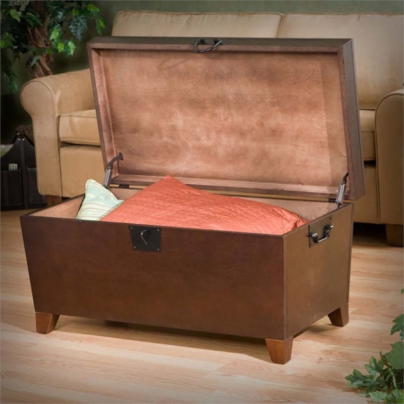 Southern Enterprises Pyramid Storage Trunk Coffee Table In Espresso Ck2224