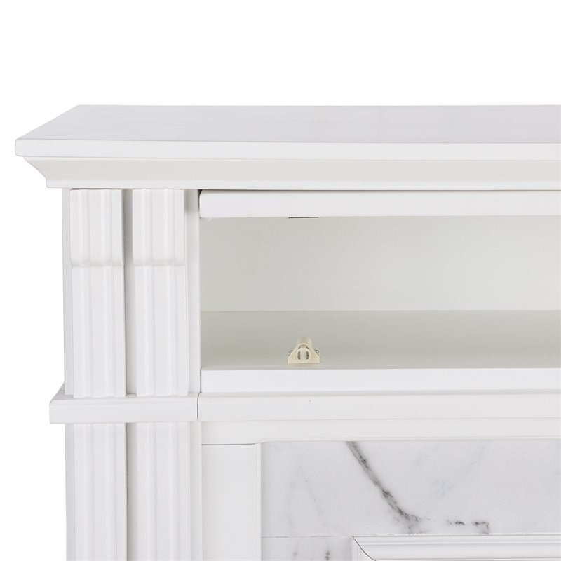 Southern Enterprises Highgate Faux Marble Electric Fireplace TV Stand