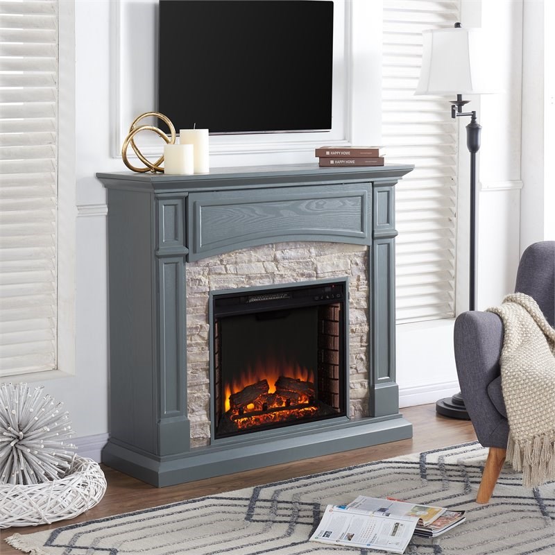 Seneca Electric Fireplace Tv Stand, Electric Fireplace Stone Tv Stand