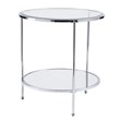SEI Furniture Risa Round Glass Top End Table in Chrome