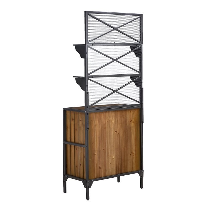 Southern Enterprises Bexfield 3 Shelf Bakers Rack in Gunmetal Gray with