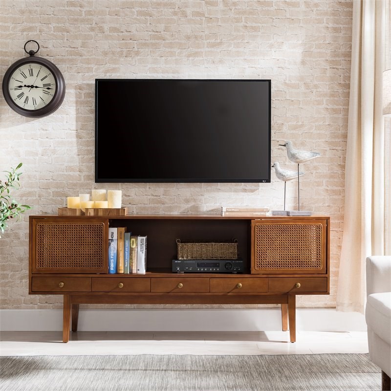 Holly and Martin Simms Mid Century Modern Media Console in Brown Homesquare