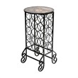 SEI Furniture Monterey Glass Top Wine Table in Painted Black