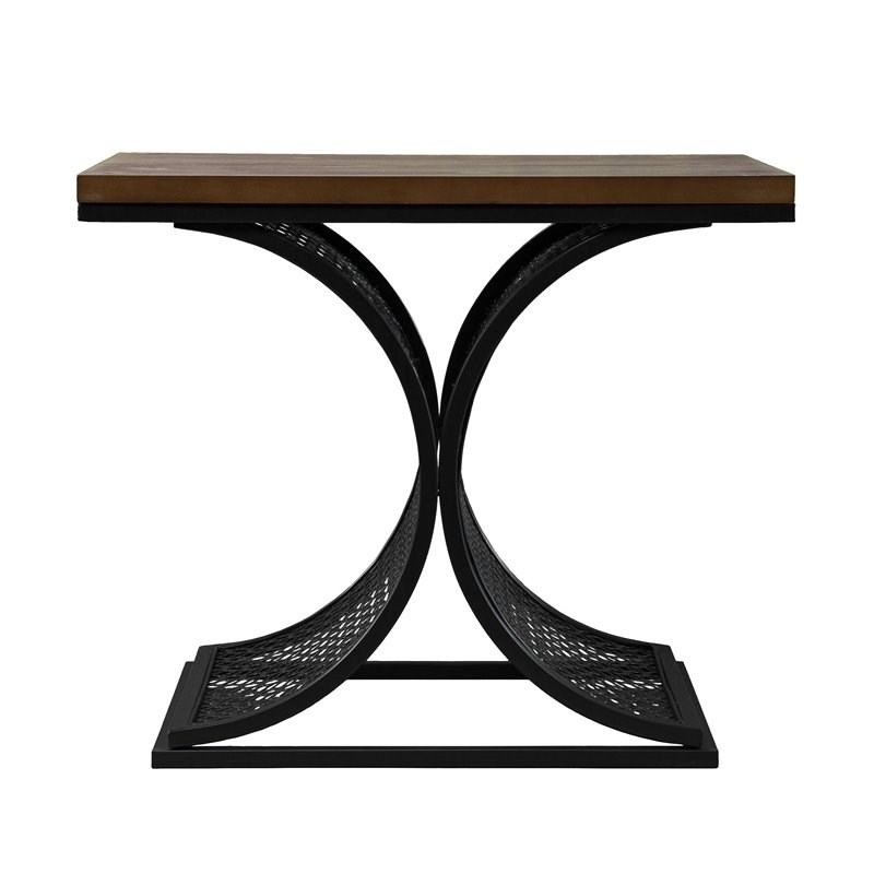 SEI Furniture Chapnily Modern Wood Accent Table in Brown