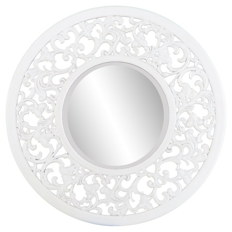 Southern Enterprises Kinior Transitional Wood Decorative Wall Mirror In White Ws1092317 Southern Enterprises Kinior, Tova Antique Silver Wall Mirror