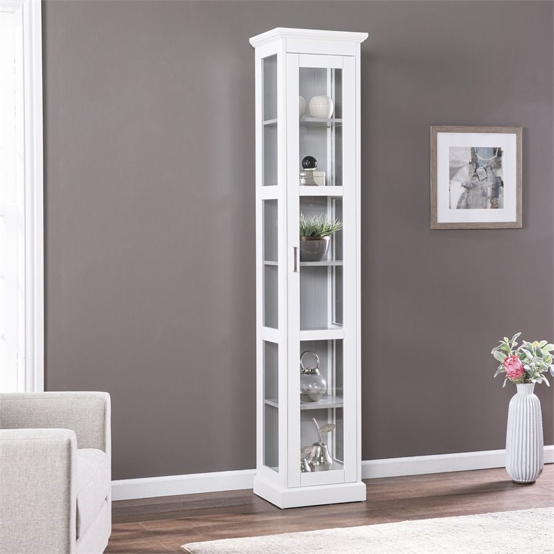 SEI Furniture Balterley Wood Tall Curio with Glass Door in
