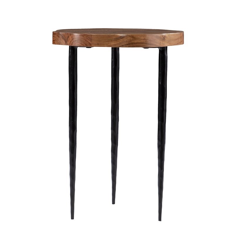 SEI Furniture Yeaveley Round Traditional Wood Accent Table in Brown
